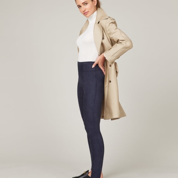 NWT SPANX | Comfortable Classic Navy Faux Suede Soft Chic Leggings | Size S - Picture 5 of 11